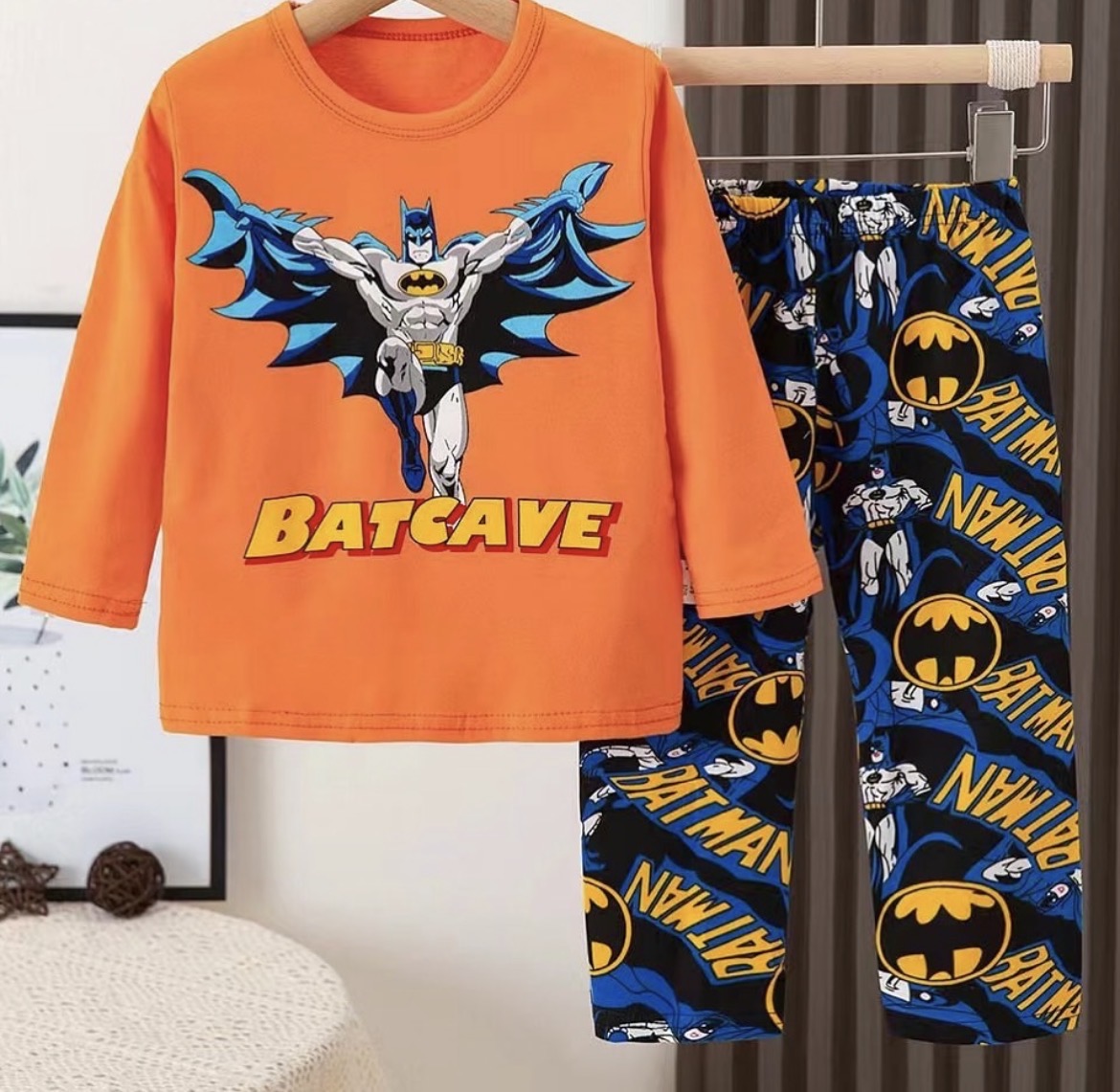 Orange printed pajama set