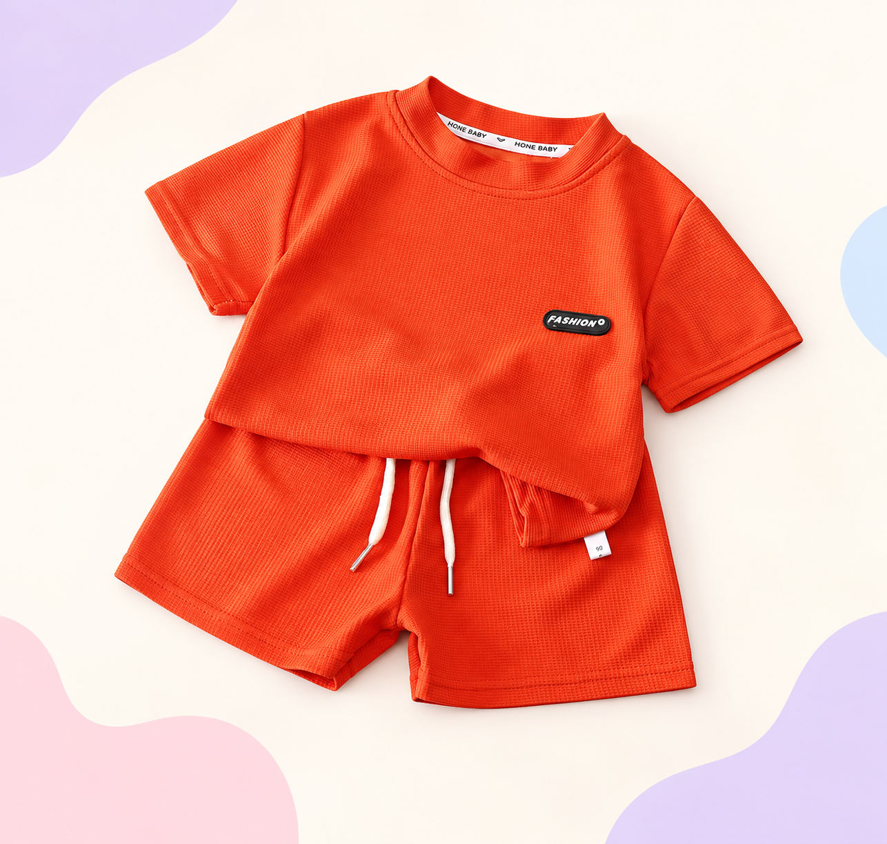 Waffle Two-Piece Set in Orange